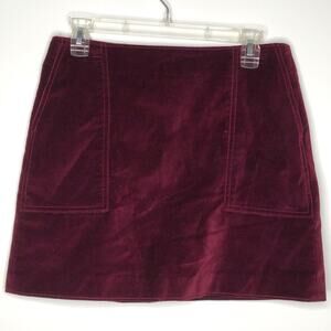 Gap wine colored velvet mini skirt size 2